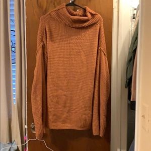 Oversized Rust colored turtleneck sweater